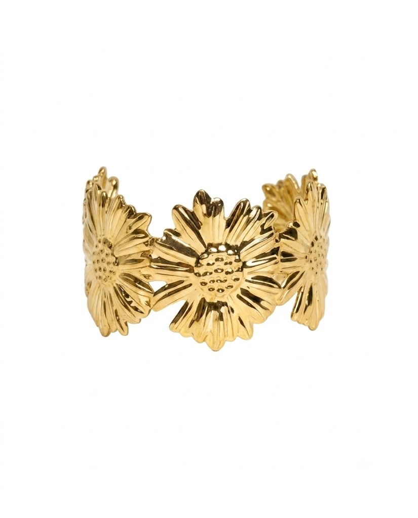 Adjustable Gold Sunflower Kada